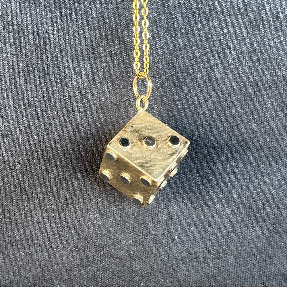 10K Yellow Gold Dice Pendant | Perfect Gift |